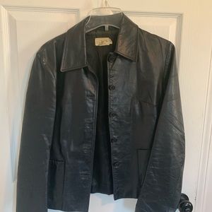 J Crew Black Leather Vintage Jacket